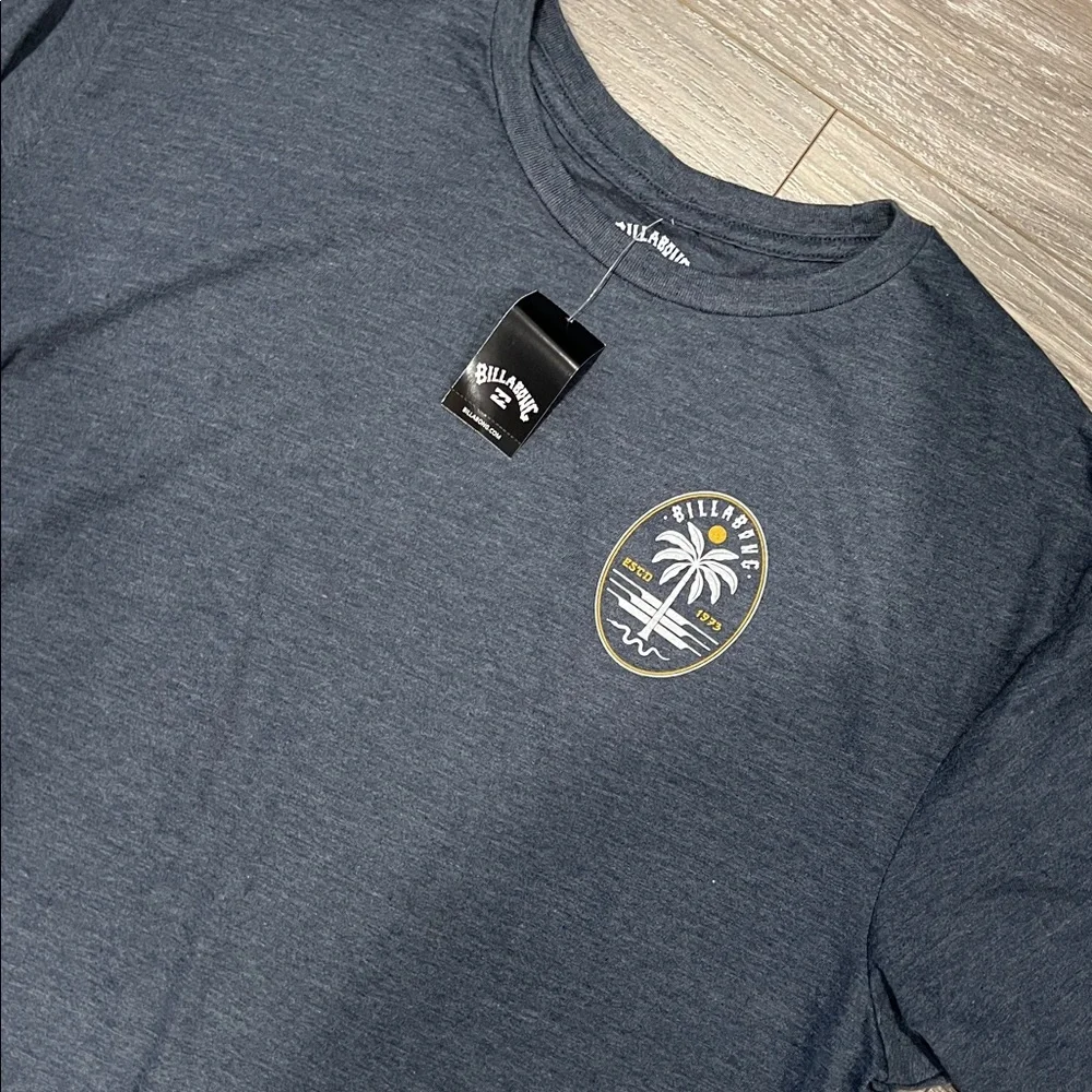 Billabong Dark Blue Palm Tree Tee - Picture 2 of 4